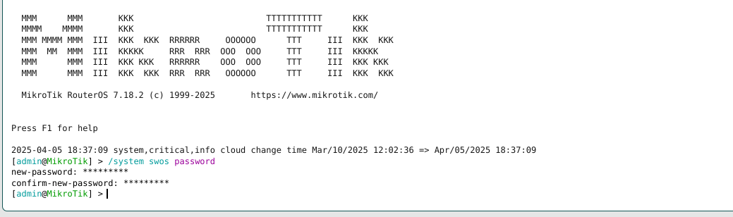 change swos password